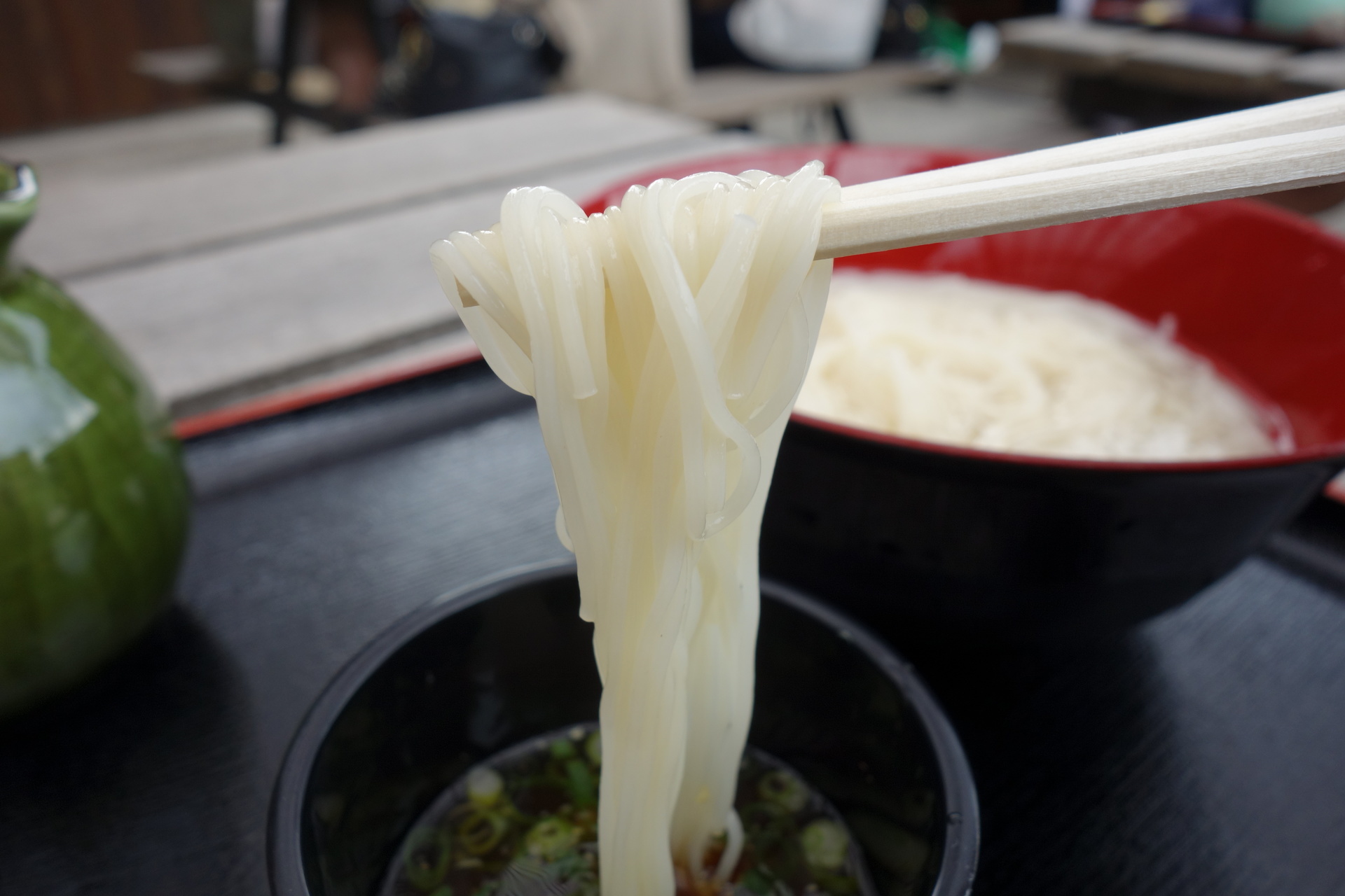 お外でいただく小豆島名産手延べそうめん 小豆島その２ 平井製麺所 神戸食事記